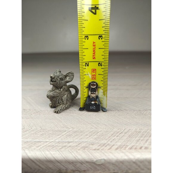 Cast Iron Mouse Figurine 2" Tall Decorative Collectible Rustic Charm - Picture 2 of 6